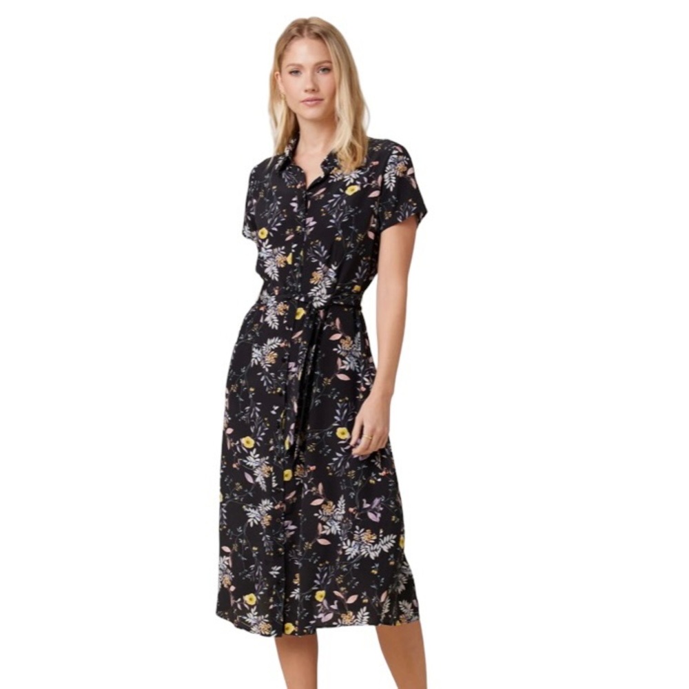 Amour Vert Joyce Silk Floral Dress Size Small